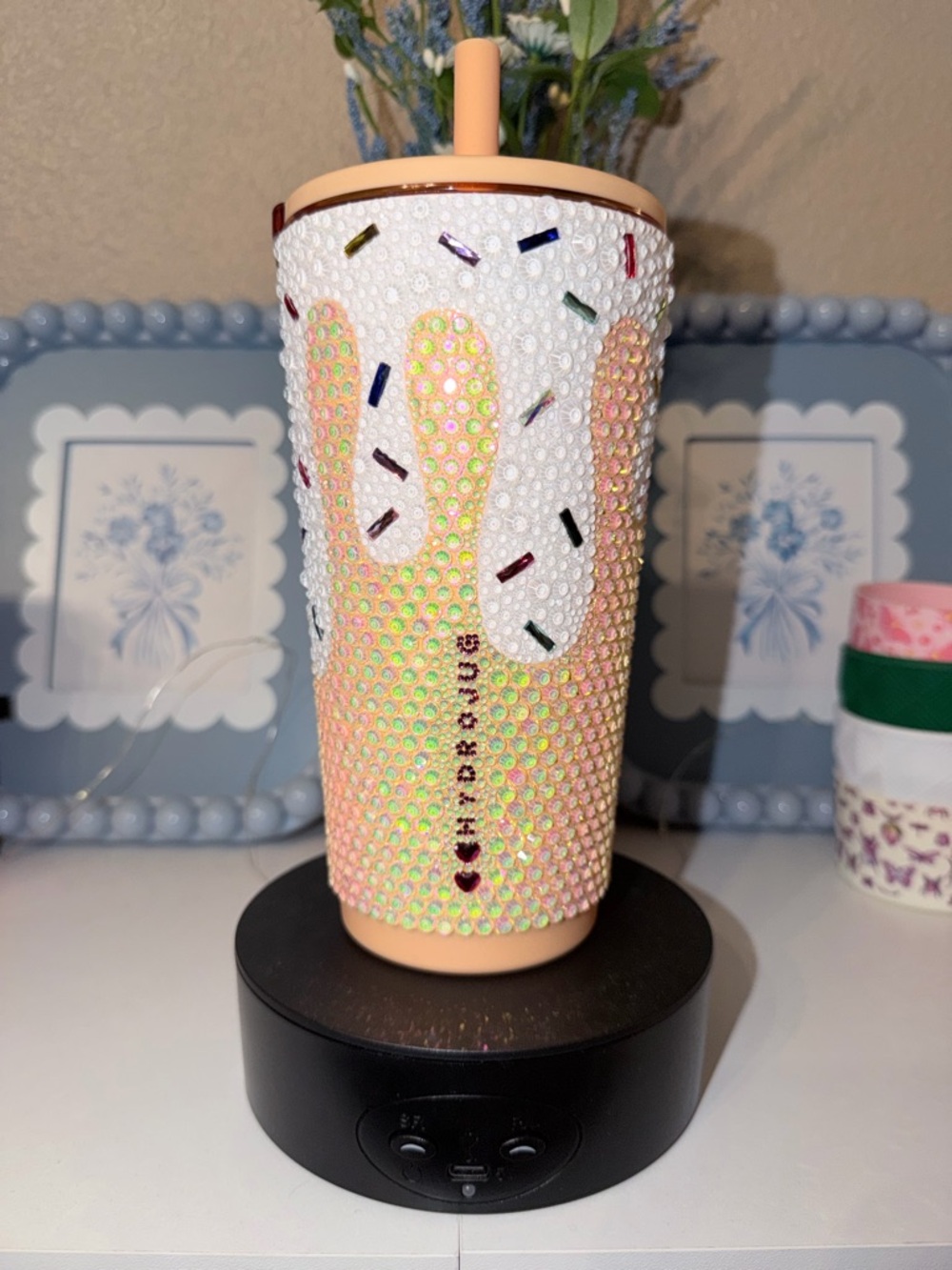 HydroJug 20oz everyday tumbler stones with tangerine fire opal stones